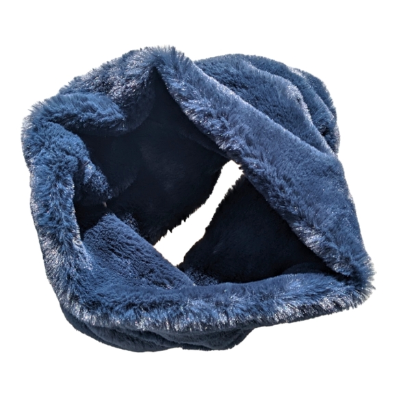 Gymboree Girls One Size Faux Fur Navy Dressy Cowl - Picture 2 of 5